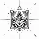 masonic symbol square and compass tattoo design idea