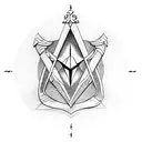 masonic symbol square and compass tattoo design idea