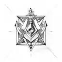 masonic symbol square and compass tattoo design idea