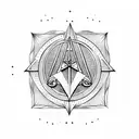 masonic symbol square and compass tattoo design idea