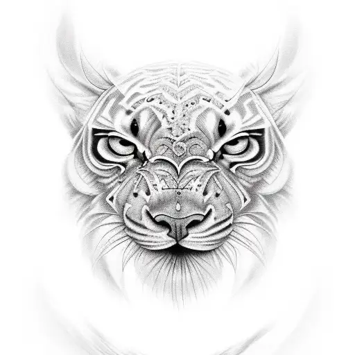 Cool animal with hqd testosterone masculine  tattoo design idea