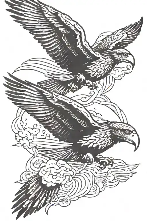 c-130 and eagle soaring tattoo design idea