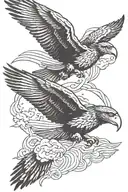 c-130 and eagle soaring tattoo design idea