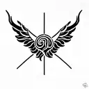 om with wings around it on chest tattoo design idea