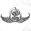 om with wings around it on chest tattoo design idea