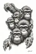 3 wise monkeys tattoo design idea