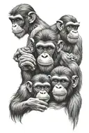 3 wise monkeys tattoo design idea