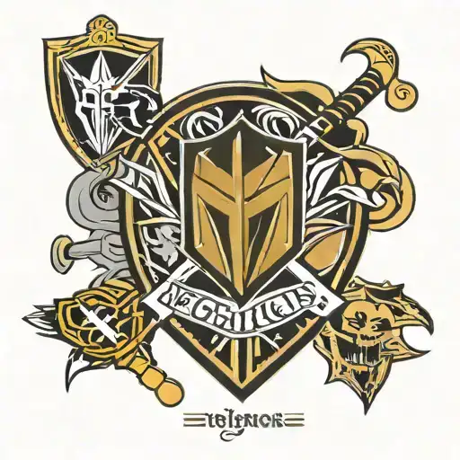 vegas golden knights hockey team mixed with university of central florida knight tattoo design idea