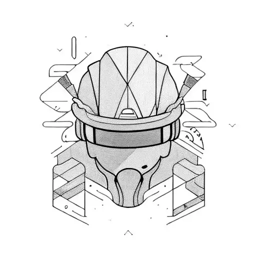 A cyclist wearing a virtual reality helmet while climbing a rock wall tattoo design idea