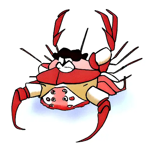 winter crab tattoo design idea
