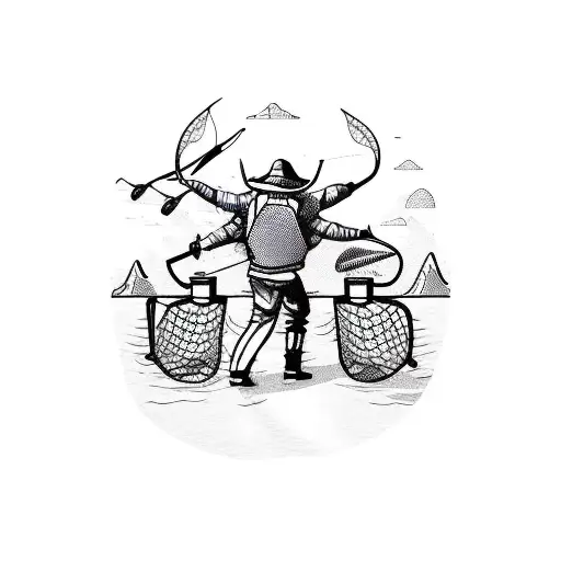 fisherman in yakutia tattoo design idea