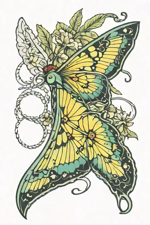 lunar moth tattoo design idea