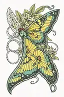 lunar moth tattoo design idea