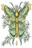 lunar moth tattoo design idea