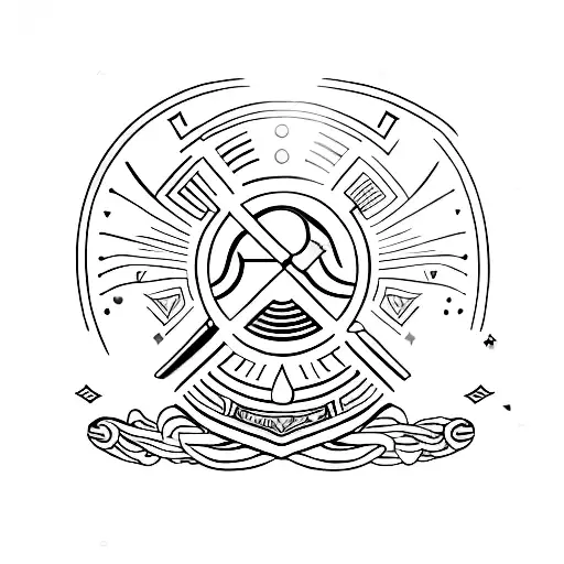 Unalome Symbol with a chef knife and an LGBT+ flag tattoo design idea