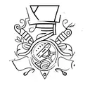 Unalome Symbol with a chef knife and an LGBT+ flag tattoo design idea