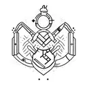 Unalome Symbol with a chef knife and an LGBT+ flag tattoo design idea