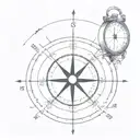 compass with a discreet element representing Zoro's sense of direction in One Piece such as his earrings, saber... tattoo design idea