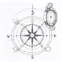 compass with a discreet element representing Zoro's sense of direction in One Piece such as his earrings, saber... tattoo design idea