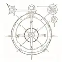 compass with a discreet element representing Zoro's sense of direction in One Piece such as his earrings, saber... tattoo design idea