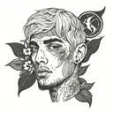 Lil Peep's face tattoo design idea