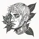 Lil Peep's face tattoo design idea