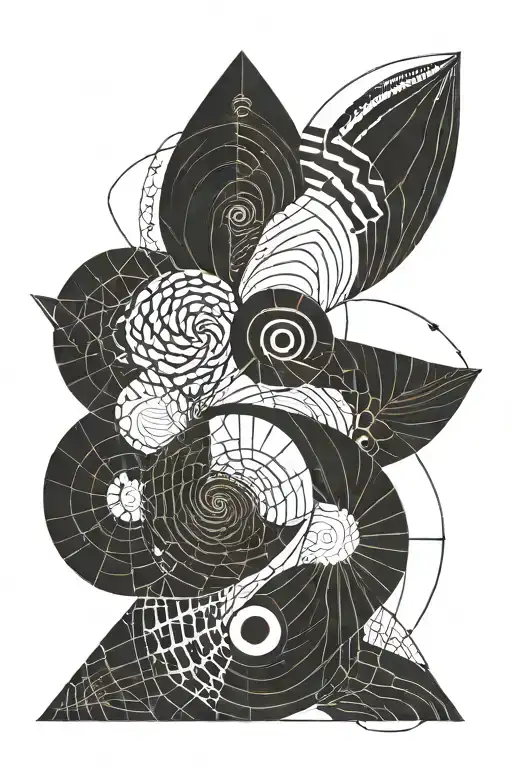 Fibonacci spiral tattoo design idea