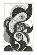Fibonacci spiral tattoo design idea