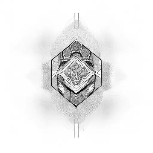 symmetrical lines and patterns tattoo design idea