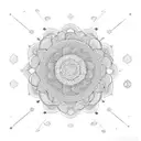 halfsleeve with symmetrical lines and patterns tattoo design idea