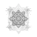 halfsleeve with symmetrical lines and patterns tattoo design idea