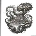 eldritch horror interdimentional tattoo design idea