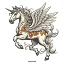 pegasus horse with wings tattoo design idea