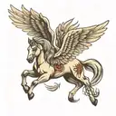 pegasus horse with wings tattoo design idea