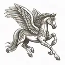 pegasus horse with wings tattoo design idea