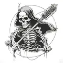 skull puppet master with strings tattoo design idea