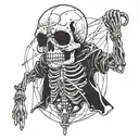 skull puppet master with strings tattoo design idea