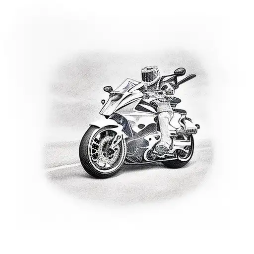 Motorcycle tire track forming a guitar tattoo design idea