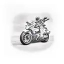 Motorcycle tire track forming a guitar tattoo design idea