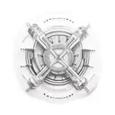 Motorcycle tire track forming a guitar tattoo design idea