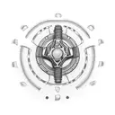 Motorcycle tire track forming a guitar tattoo design idea