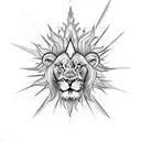 pahlavi crown lion and sun flag tattoo design idea