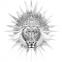 pahlavi crown lion and sun flag tattoo design idea