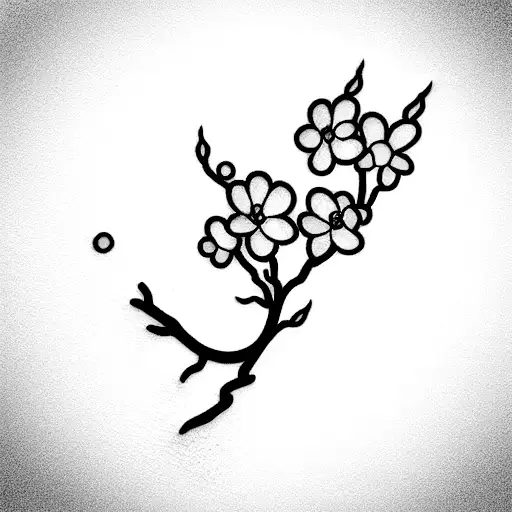 cherry blossoms tattoo design idea
