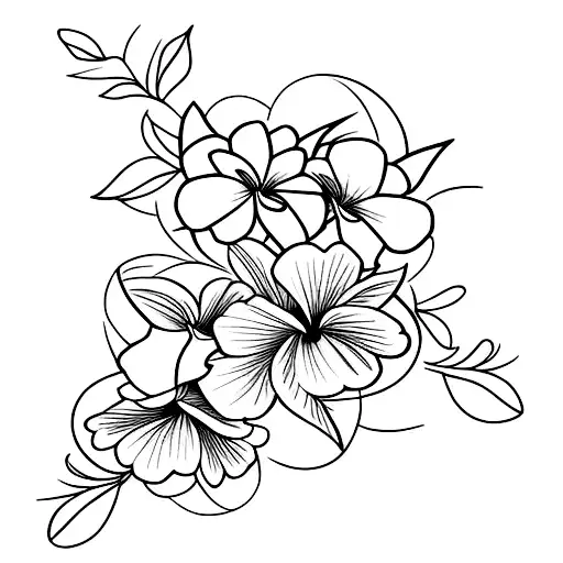 jasmine flowers + tropical Hawaiian flowers + vines + half sleeve tattoo design idea