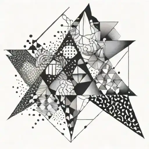 An abstract representation of overcoming illness and starting anew, with geometric elements tattoo design idea