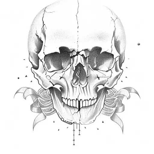 skull with licoris and ribbon with fraze "carpe diem, memente Mori" tattoo design idea