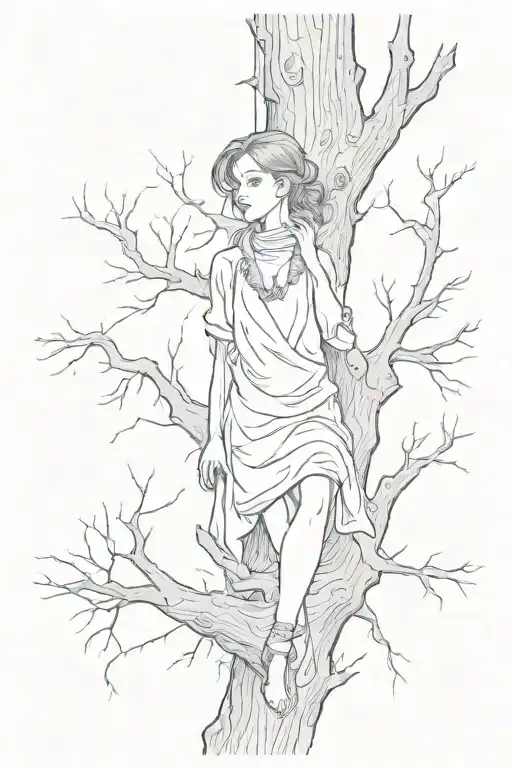 the girl was hanged from a tree by the throat tattoo design idea