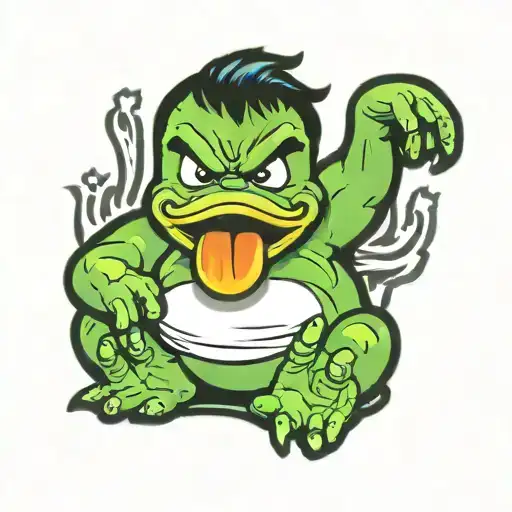 The Hulk  rubber duck  tattoo design idea