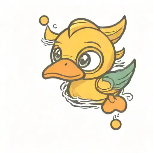 rubber duck angry tattoo design idea